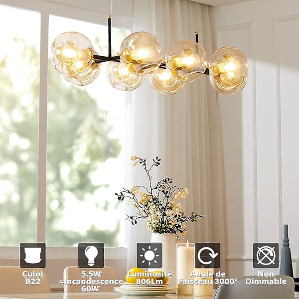 6W LED Filament Pære Bajonet G45 B22, 2700k Varm Hvid, 806lm, Vintage Pære, Ikke-dæmpbar, Pakke med 6 [Energiklasse D]