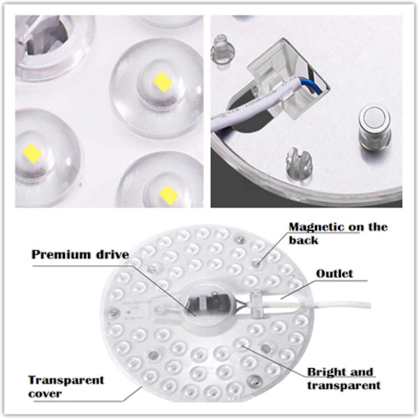 12W Smd5730 LED-kattovalaisin, pyöreä valomoduli, pyöreä paneelilamppu Ac220v - 12W