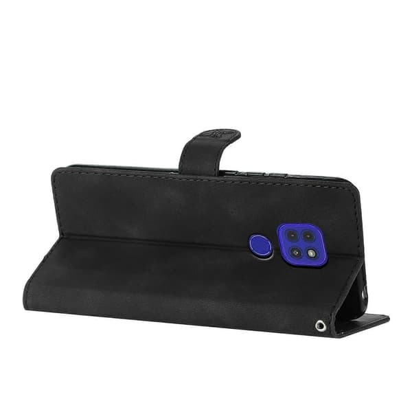 Blomster Læder Etui Til Motorola Moto G9 / G9 Play / E7 Plus Black