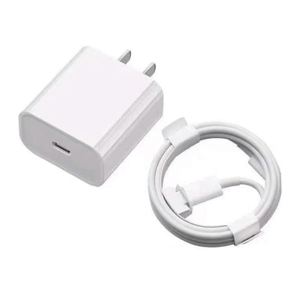 20W PD Hurtiglader Type C 20W Strømadapter med 2m Ladekabel for Iphone 14 13 12 11 X-serien