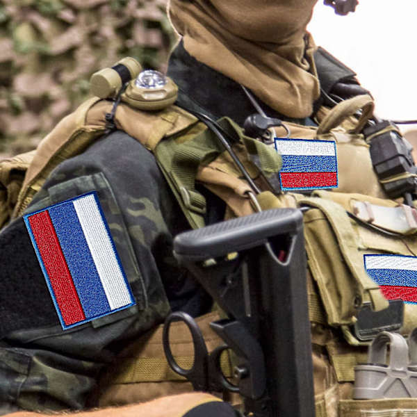 2-pak Rusland Flag Patches, Rusland Flag, Broderede Patches, Russiske Flag, Militær Taktisk Patch Til Tøj, Hatte, Rygsække, Pride Dekorationer