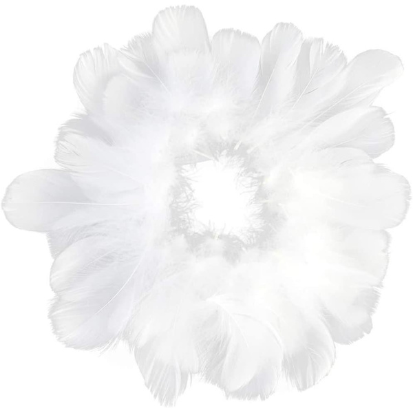 100 Stykker 8-12cm Naturlige Gåsefjer Til DIY Håndværk Bryllupsfest Hjem Dekorationer, Hvid