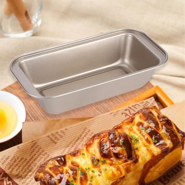 2 stk. karbonstål rektangulær brødform non-stick belegg brødform kakeform for matlaging hjemme (Gull)