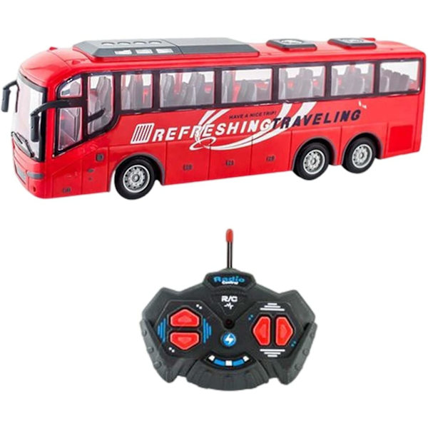 130 Fjärrkontrollbil Realistiska Ljus Radiostyrda Maskinleksaker Elektronisk Lastbil Rc Skolbuss För Barn Pojkar Födelsedagspresenter   Grön Red