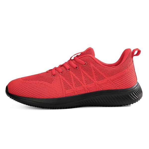 Løpesko for menn, lett pustende gåsko, atletiske motesneakers 3Dsf022 Red EU 42