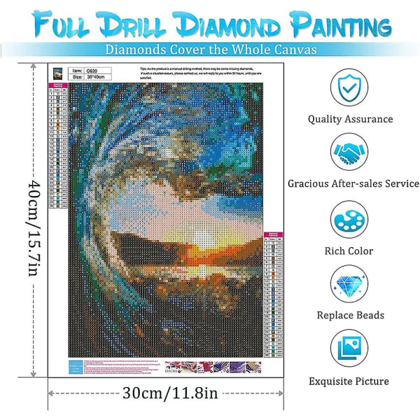 6-pack diamond painting , 5d diamantkonstsatser för vuxna fullborr diamantmålningssats hantverk för vuxna barn nybörjare, DIY Beach Diamond