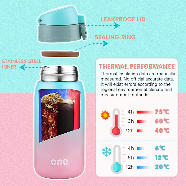 Söt rostfri vakuumflaska, 11oz Mini Termisk Vattenflaska Kaffe Resmugg För Barn, Flickor Pojkar