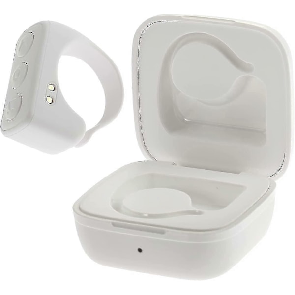 Fingertopps Bluetooth Fjärrkontroll, Trådlös Sida Vändare Med Laddningsfodral Kompatibel Med Iphone Android Ipad Mobiltelefon white