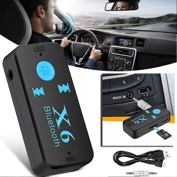Bluetooth 4.0 aux AdapterMini Audio Bilsett Mottaker, Bærbar Trådløs Audio Adapter 3.5mm Aux