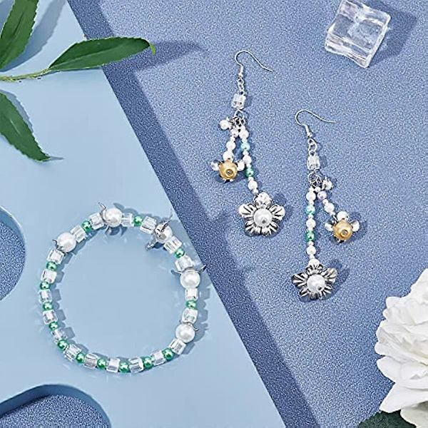 Om lag 60 stk. 3 Størrelser Multi-Petal Blomst Perlehetter 18/20/25mm Kirurgisk Stål Spacerhetter Perlehette Spacere for Armbånd Halskjede Smykkefremstilling Rustfritt
