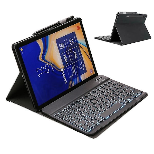 Passar till Samsung Tablet Tab S6 10.5 T860/t865 Bluetooth-tangentbordsfodral Touch-bakgrundsbelysning black