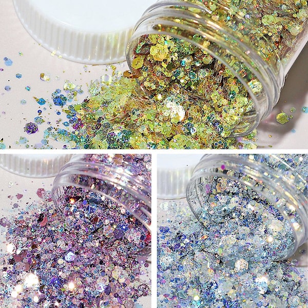 Laser Flash Powder Patch Nail Flash Powder Block Holografisk Flash Med Olika Storlekar Och Former style2