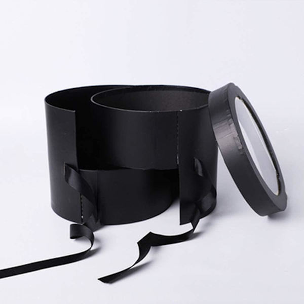Kukkalaatikko kannella asetelmia varten, kaksikerroksinen pyörivä laatikko ylellinen Ro-kukkakimppulahjapakkaus, 1 setti, 7,5\"(halk.) X 6,5\"(kork.) (musta)