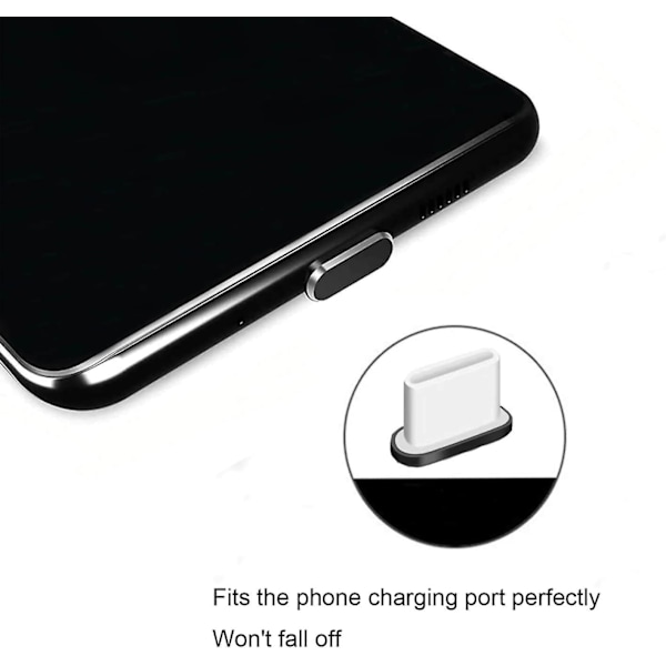 6 USB C Dammskydd för Redmi/Oneplus/Motorola/Samsung Galaxy/Huawei/Xiaomi Portabelt Dammskydd P
