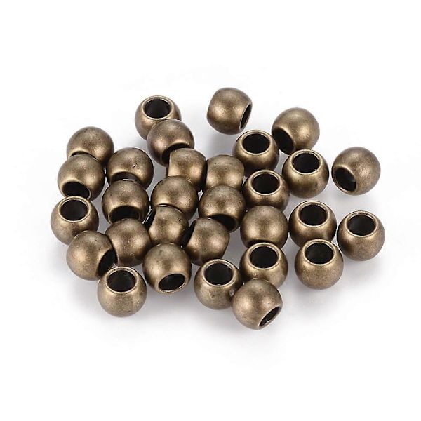 Tibetansk stil Distanspärlor Blyfri och Kadmiumfri Trumma Antik Brons 6x7mm Hål: 3,5mm