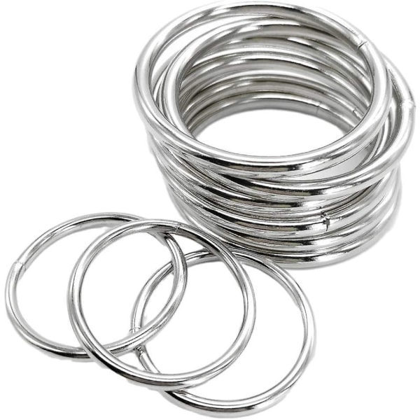 Metallringar 2 tum för växthängare Stål Silverringar Metall Aros De Metal Para Macrame10 Pack 60 mm små O-ringar i metall