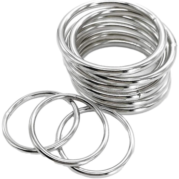 Metalringe 2 tommer til planteophæng Stål Sølvringe Metal Aros De Metal Para Macrame 10 stk. 60 mm Små Metal O-ringe
