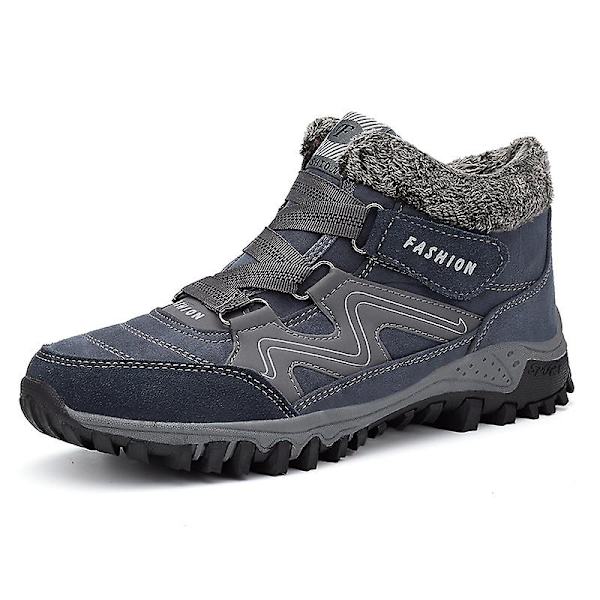 Vattentäta snöstövlar för män och kvinnor, halkfria sneakers med pälsfoder, vintervarma skor 2K6137 Gray 41