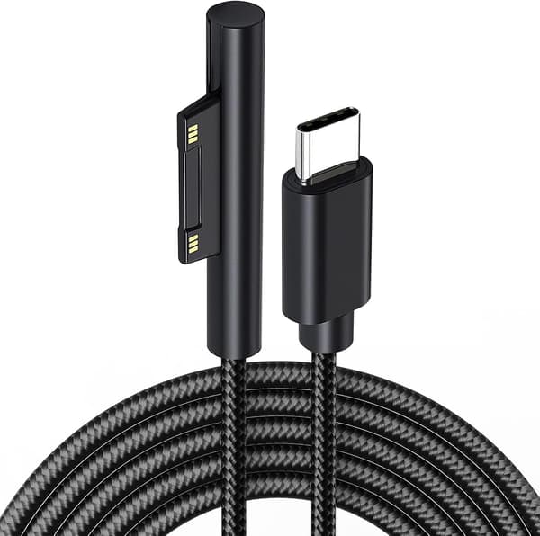 2m USB-C ladekabel, USB-C ladekabel for Surface Pro 3/4/5/6/7, kompatibel med Laptop/Book 1/2 GB 3