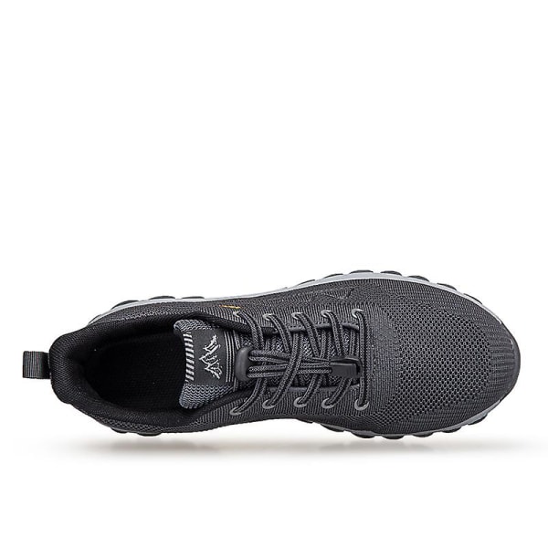 Løpesko for menn og kvinner, lette og pustende gåsko, atletiske motesneakers 3D212 Gray EU 44