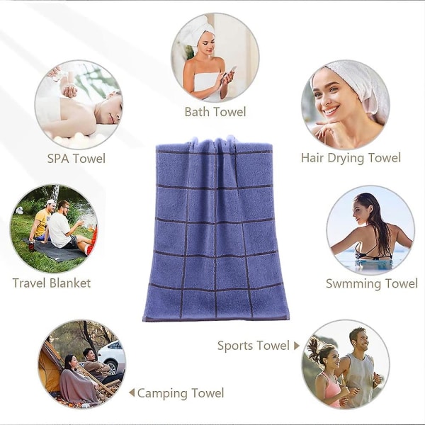 Håndklesett, Bomulls Håndklær Slitesterke For Hotell, Spa, Salong Og Treningsstudio, 33*73cm Blue gray 33*73cm
