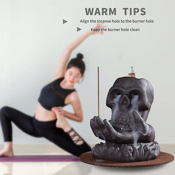 Kranie Backflow Røgelsesbrænder Keramisk Vandfald Røgelsesholder Til Aromaterapi Yoga Meditation Boligindretning