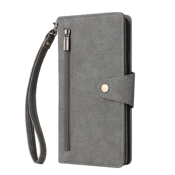 Telefondeksel i lær for Oneplus 8 Pro Grey