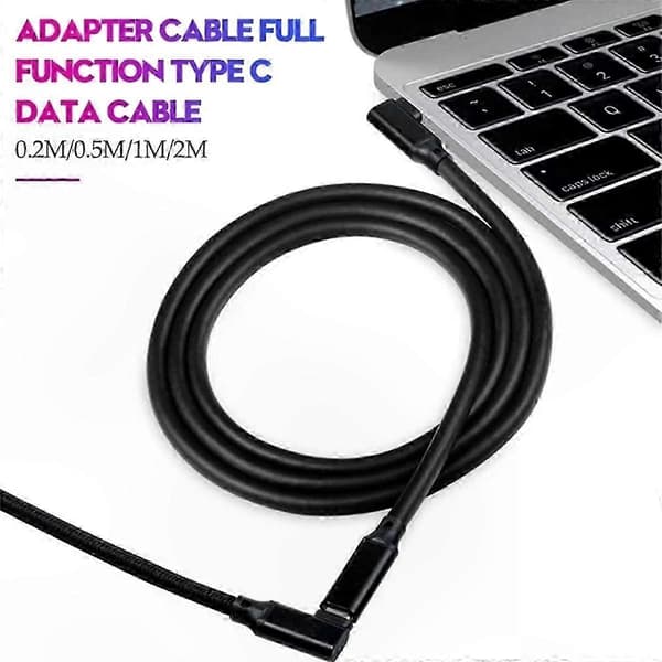 USB-C til USB 3.2 Gen2 Vinklet Adapter, 90 Graders Albueforbindelse, Strømforsyning 100W, 20CM Længde