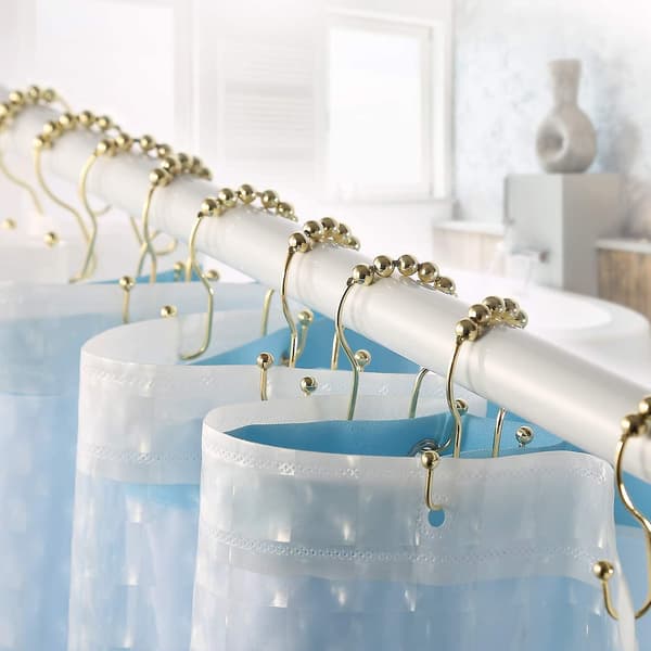 12-pack guld rostfria duschdraperikrokar.