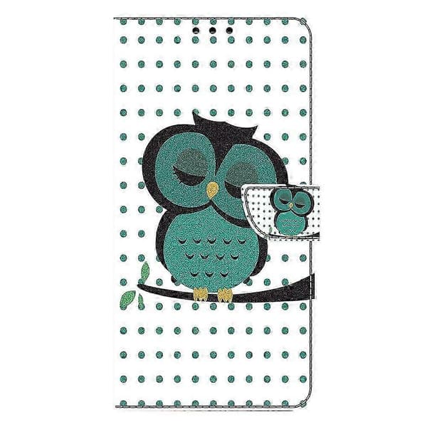 Fodral för Samsung Galaxy A16 5g 4g Magnetlås 3d Mönster Läderplånbok Telefonskydd - Sovande Uggla Sleeping Owl