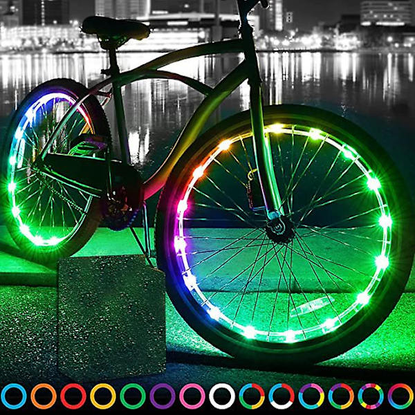 LED-pyörän vannevalot, kirkkaat värikkäät polkupyörän valokoristeet Multicolor