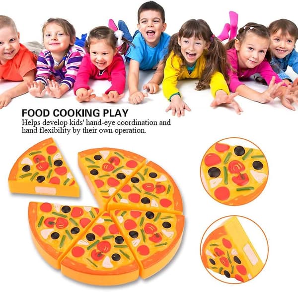 Pizza leke i plastmateriale for småbarn, solid giftfri pizza leke for barn, for hjemmebruk