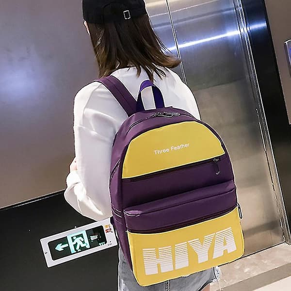 Stor kapacitet Canvas Ryggsäck Slitstark Skolväska För Studenter Flickor Black
