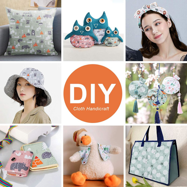 Bomullstyg, 8 Stycken Tecknade Tryck Bomullstyg, Bomullstygs Material för Quiltning Sömnad Lapptäcke Lapptäckestyg i Olika Designer