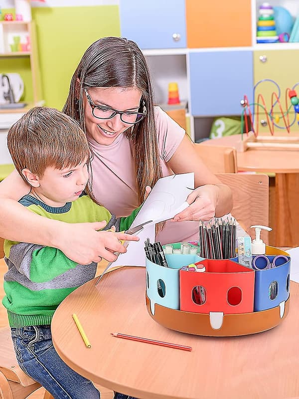 Roterende Kunstutstyr Organizer - Kontor Skoleutstyr For Barn