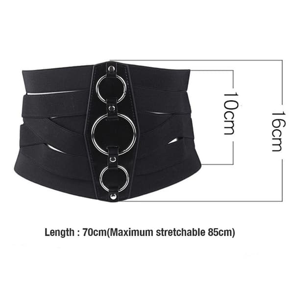 BlackButterfly 17,75 CM Bredt Grid Korsett Waspie Elastisk Midjebelte