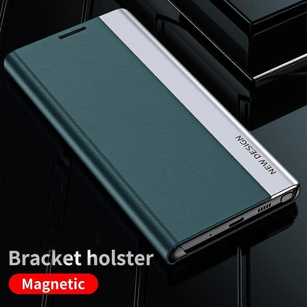 Til Samsung Galaxy A23 4G Side Elektropletteret Adsorption Flip Læder Etui Light Blue