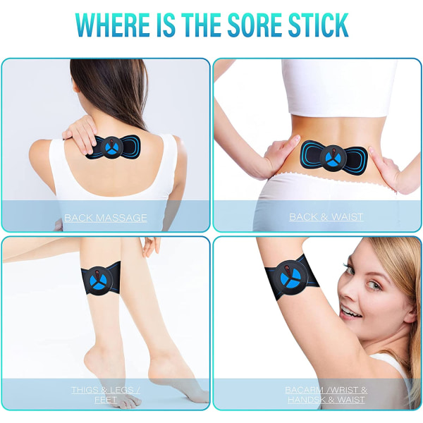 2st bärbar mini massageapparat för hela kroppen, nackmassager lindrar smärta