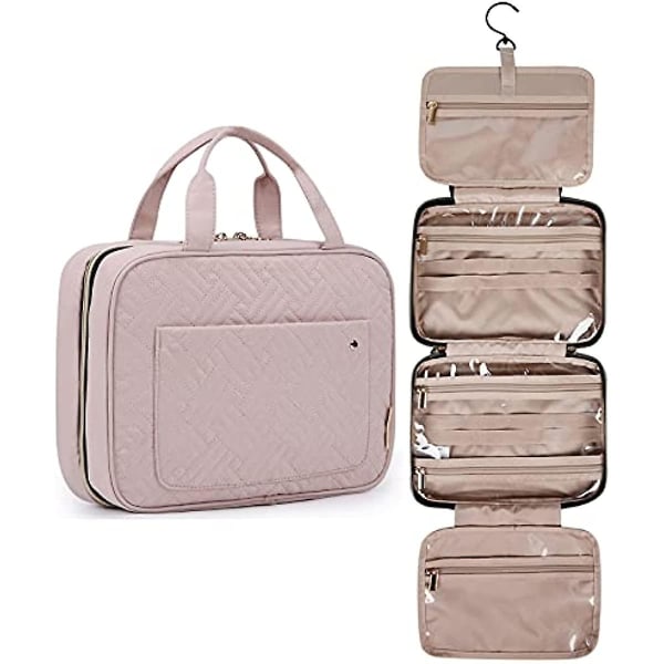 Toalettväska Resväska med hängkrok Vattentät Smink Kosmetikväska Organizer för tillbehör Medium Baby Pink