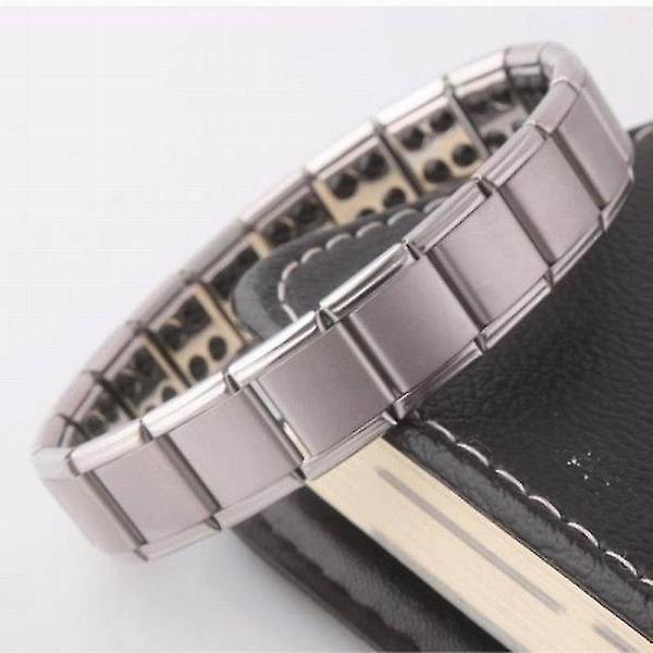 Mode Herre Armbåndsur i Rustfrit Stål Charm Armbånd Magnet Germanium Sundhedsarmbånd