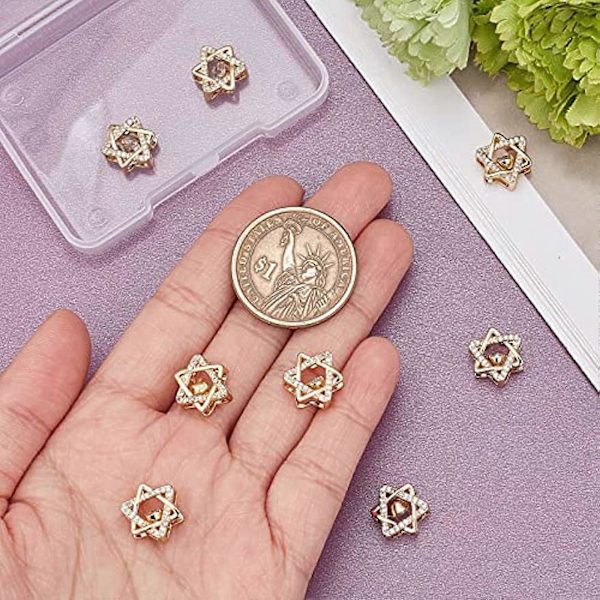8 stk. Davidsstjerne Charms Klar Kubisk Zirkonia Seks-takket Stjerne Charms Smykkefremstillingsfund til DIY Armbånd Halskæde Ørering Fremstilling