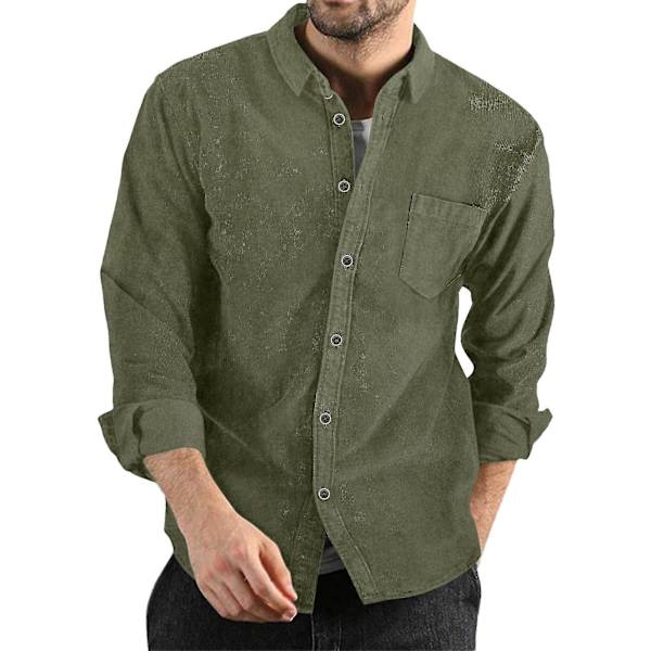 Man Corduroy Reversfrakke Flere Farvemuligheder Velegnet Til Venne Sammenkomster 2XL Army Green