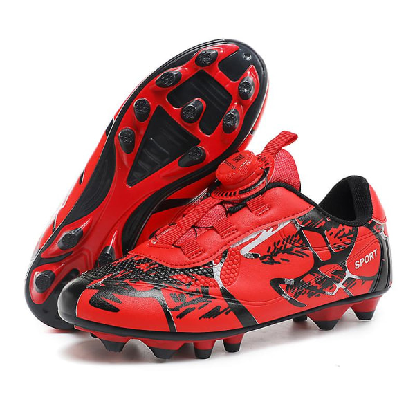 Barnungdomar Turf Fotbollsskor Skor Inomhus Fotboll Casual Utomhus Sport 3F306 Red EU 38