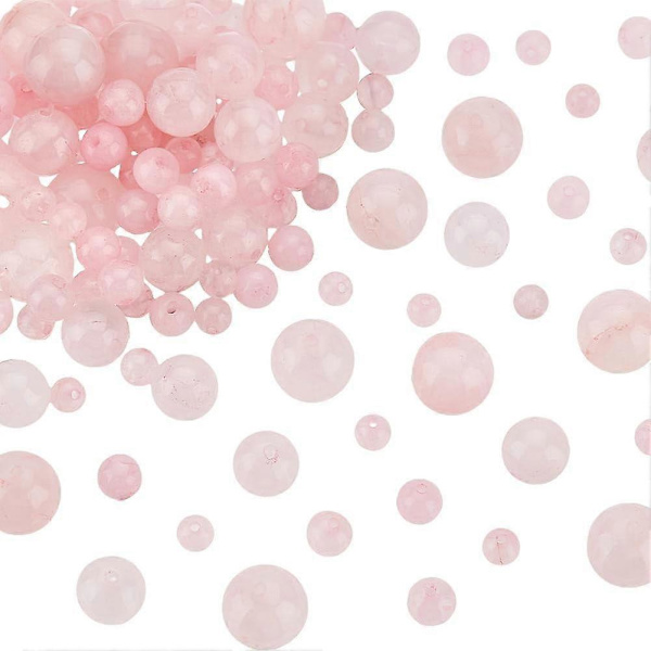 238~242 stk. Naturlige Rose Quartz Perler Rosa Krystallperle 4mm 6mm 8mm 10mm Natur Jasper Perler Runde Løse Energisteiner for Armbånd Halskjede Smykker Mak