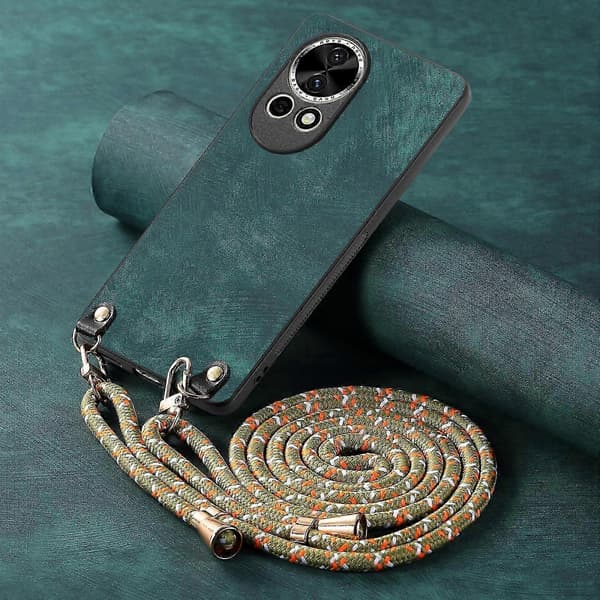 Vintage Læder Etui Til Huawei P50 Pro Green