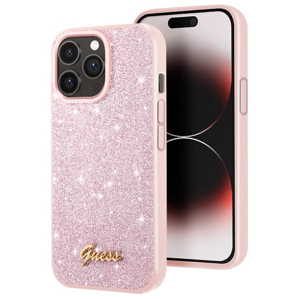 Deksel til iPhone 14 Pro Glitter Monokrom Finish, Rosa