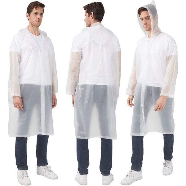Regnponchos för vuxna, återanvändbara regnrockar för kvinnor och män, 2-pack nödregn