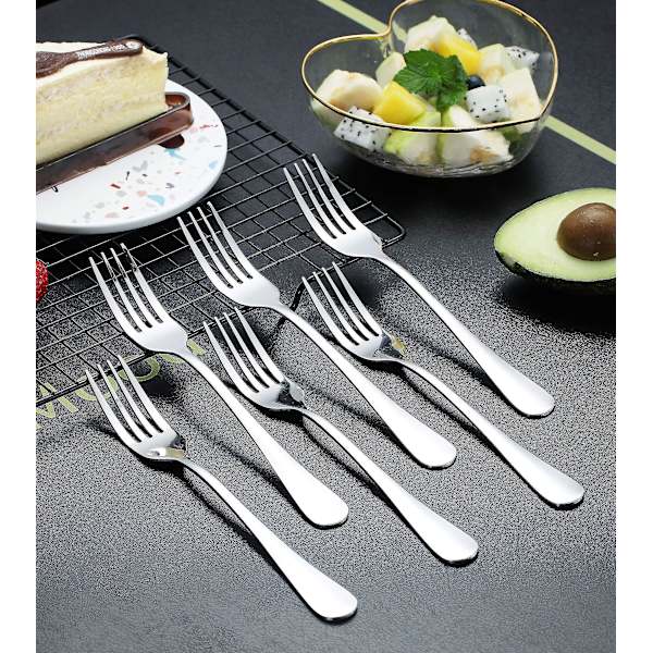6-delad middagsgaffel, 8,17 tum gafflar, bestick, set med 6 middagsgafflar