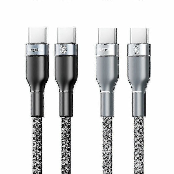 Remax Rc-010 1m 3a Type-c Till Usb-c / Type-c 18w Pd Snabbladdningsdatakabel (svart)