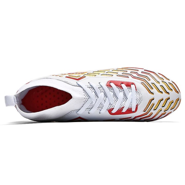 Herre Fodboldsko Spikes Fodboldsko Til Unge Ankelstøvler Atletisk Sneaker y303 WhiteRed EU 37